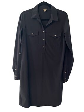 Eddie Bauer Departure Long Sleeve Shirt Dress Grey Size Medium